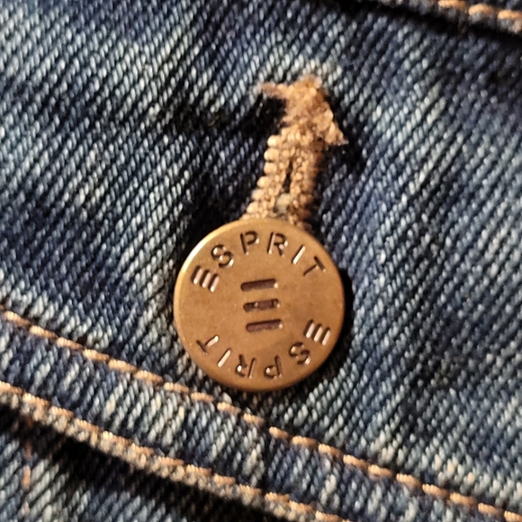 Vintage Esprit Reversible Jean and Faux Fur Vest- Size M - Picture 3 of 8